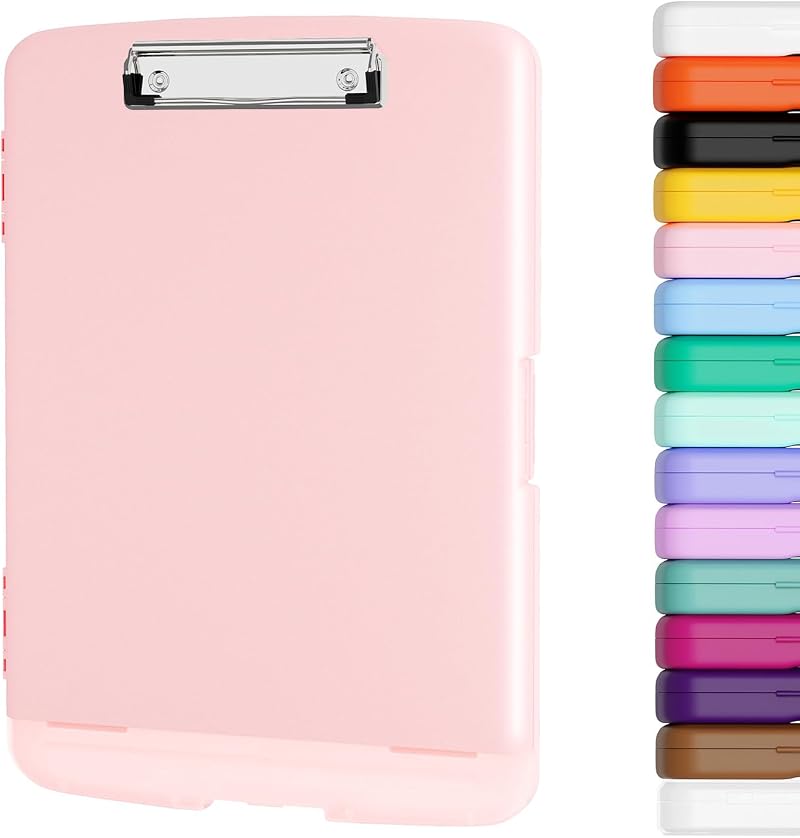 Piasoenc Clipboard with Storage 14.2x9.6x1.2 in Heavy Duty Plastic Orange