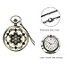 JewelryWe Romantic Peach Cherry Blossom Floral Woman Men Pocket Watch Pendant Necklace with Chain,