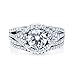 BERRICLE Sterling Silver 3-Stone Wedding Engagement Rings Round Cubic Zirconia CZ Ring Set for Women, Rhodium Plated Size 4-10