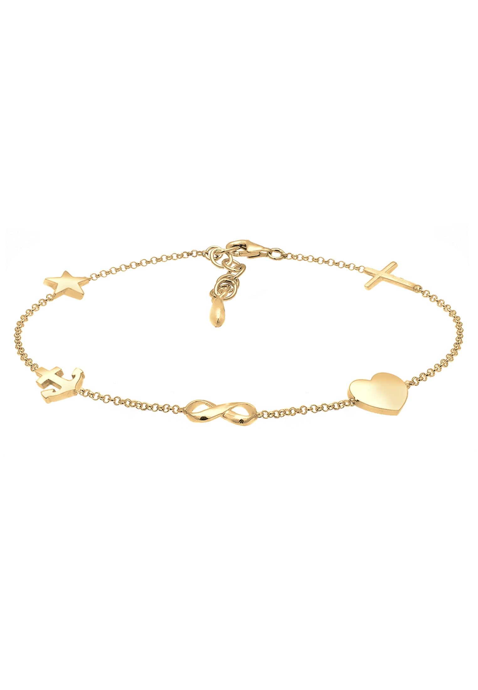 Elli Women's 925 Sterling Silver Charm Bracelet 0201521118_16 - 16cm length