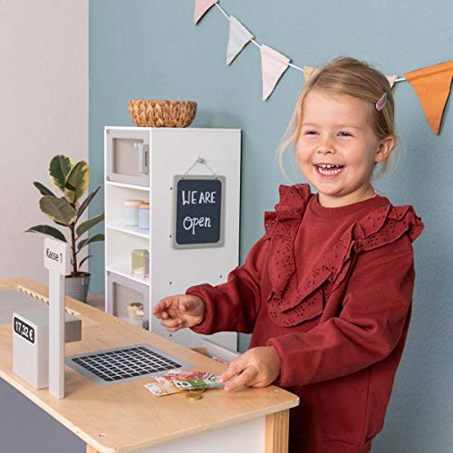 MUSTERKIND Kaufladen Cassia weiß/Natur/ warmgrau aus Holz - Kaufmannsladen für Kinder – Bild 6