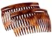 Charles J. Wahba Side Comb (Paired) - 17 Teeth (Mock Tortoise Color) Handmade in France