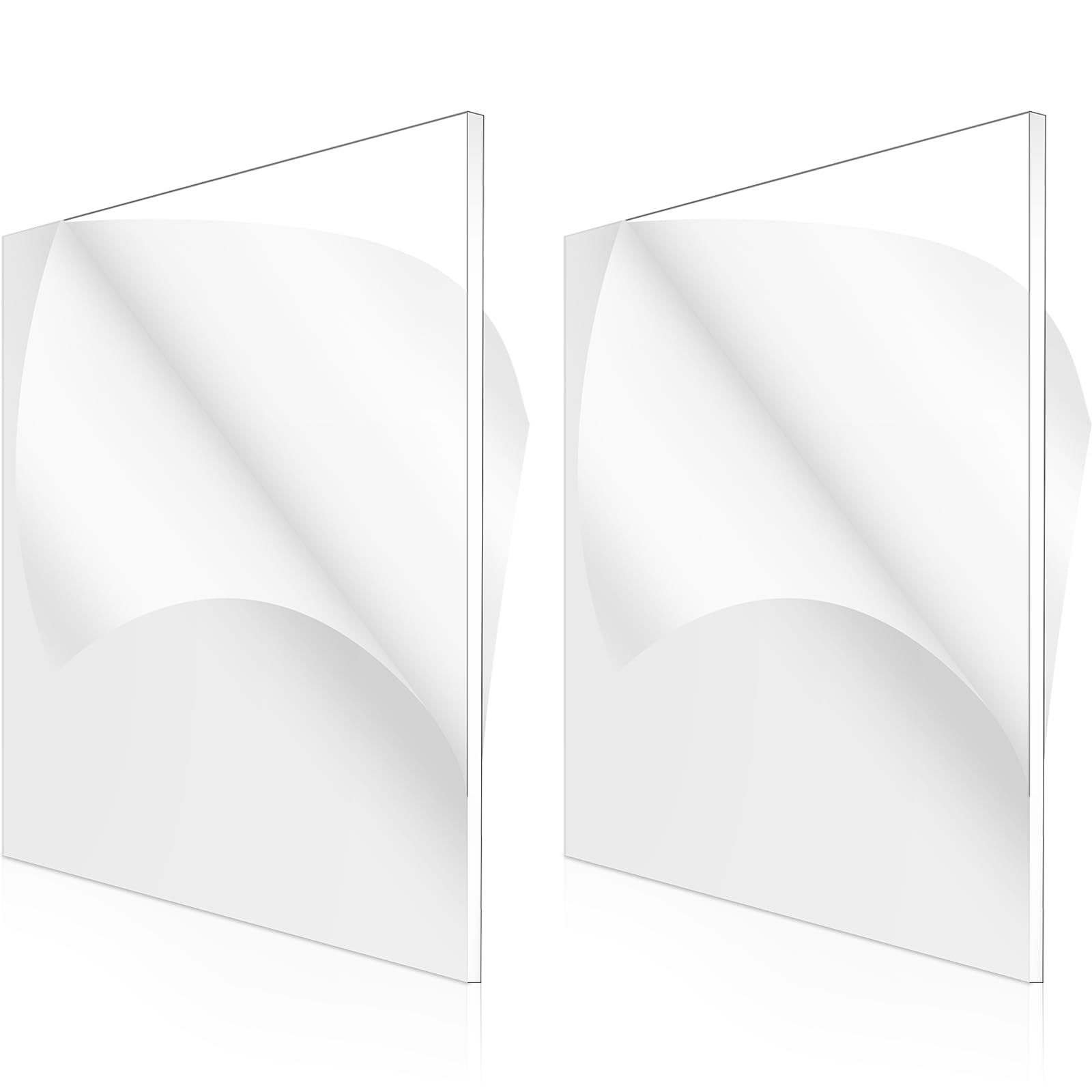 Outus 2-Pack Acrylic Sheet, 12 x 12 Inch, 1/16 Inch Thick, Transparent, for DIY Craft Projects