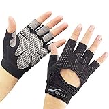 PWGN Workout Gloves Weight Lifting Gloves Palm Support Protection for Men Women, Exercise Gloves Sports for Training, Fitness, Gym, Black