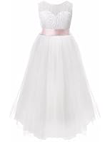Iiniim Girls Petal Tulle Dress - Flower Girl Princess Pageant Party Dress