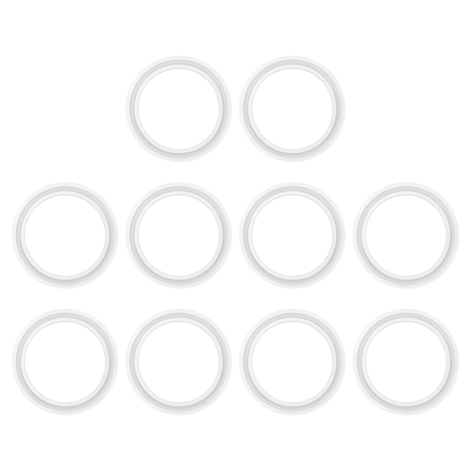 PATIKIL 10pcs Tri Clamps Gasket, 64mm OD 48mm ID Sanitary TC Tri Clamps Gasket Tri Pipe Silicone Ferrule Washers Tube Fittings O Ring Seal Gaskets for Dairy Brewing Winery Equipment