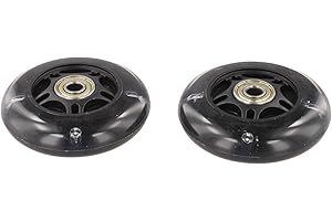 2 Pack 80mm LED Flash Scooter Wheels, PU Replacement Roller Skate Wheels with High Carbon Steel Bearings, Light Up Parts for 