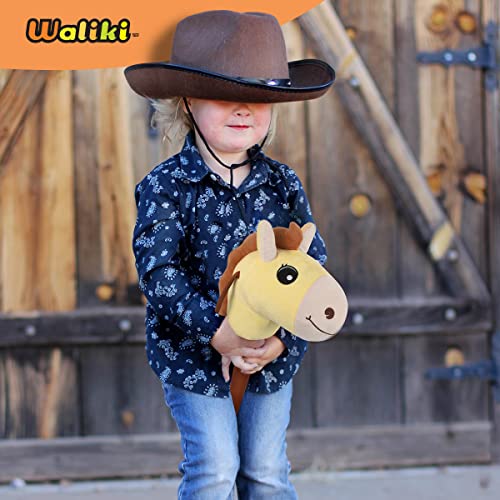 WALIKI Toys Stick Horse Yellow (Plush, for Kids and Toddlers) Toy for 3