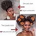 AISI QUEENS Afro Puff Drawstring Ponytail Synthetic Curly Hair Ponytail African American Short Afro Kinky Curly Ponytail Hair Extensions Wig with 2 Clips(2#)
