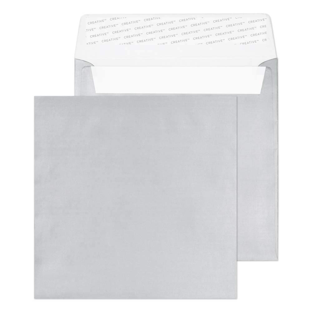 Blake Creative Shine 160 x 160 mm 120 gsm Square Peel & Seal Envelopes (M612) Metallic Silver - Pack of 500