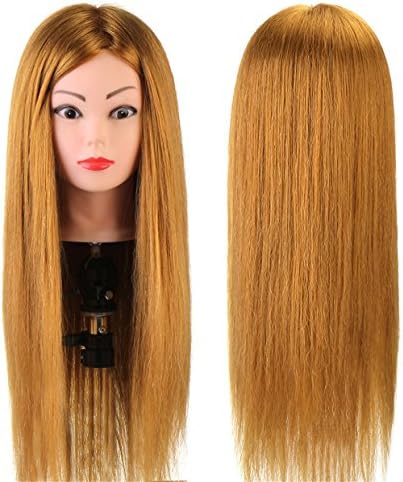 Cool2day 24" 100% Synthetic Animal Hair Hairdressing Training Head Mannequin Head Hair Cut Salon Practice Model