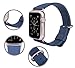 JSGJMY Compatible for Iwatch Band 38mm 40mm S/M Women Genuine Leather Loop Replacement Strap Compatible for iWatch Series 4 (40mm) Series 3 2 1 (38mm),Midnight Blue with Series 2/1 Gold Clasp