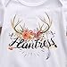 Baby Infant Girls White Color Short Sleeve Deer Head Bodysuit Romper Outfits (0-3 Months)