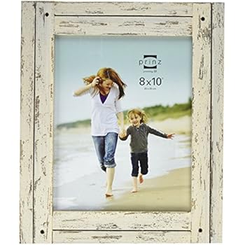 PRINZ Homestead Distressed Wood Frame, 8 by 10-Inch, White