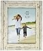 Prinz 3-Opening Hinged Homestead Distressed Wood Collage Frame, 4 by 6-Inch, White, Blue and Gray