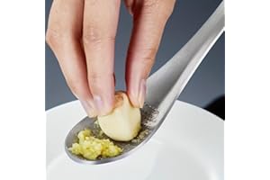 1pc Stainless Steel Ginger & Garlic Mashing Spoon – Manual Kitchen Tool for Pureeing, Easy to Clean, Durable Design for Effic