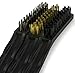 Bastex EXTRA LONG 3 INCHES Wire Brush Set 3-Pieces, For Cleaning Welding Slag, Rust and Outdoor Grills. Includes Brass, Nylon, Stainless Steel 3 Inch Brushes