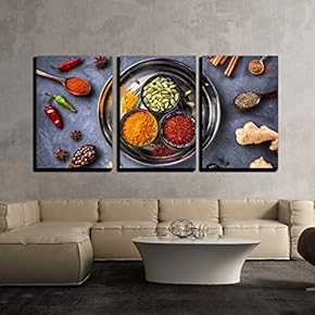 Various Spices Like Turmeric Cardamom Chili Bayberry Bay...