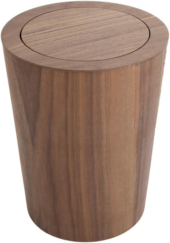 Byrhgood Sleek Minimalist Wooden Flip Trash Can, Creative Fashion Bedroom Office Hotel Large Paper (3 Colors) (Color : A)