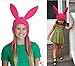 Pink Bunny Rabbit Ears Hat Cosplay Costume Halloween Fleece Hat