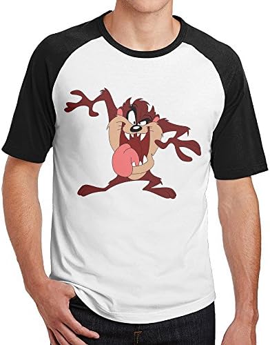 Taz-Mania American Cartoon Sitcom Taz Raglan Shirts Mens Short Sleeve TEE