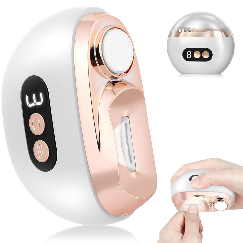 2026 Neu Elektrischer Nagelknipser, 3 in 1 Multi-functional Electric Nail Trimmer, Elektrische Nagelfeile Polieren mit LED 3 Gesch- Ultraleise Electric Nail Clippers für Kinder Erwachsene (Weiß)