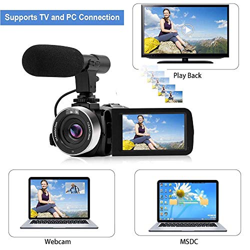 4 Camcorder+Vlogging+Microphone+Rotatable+Time+Lapse