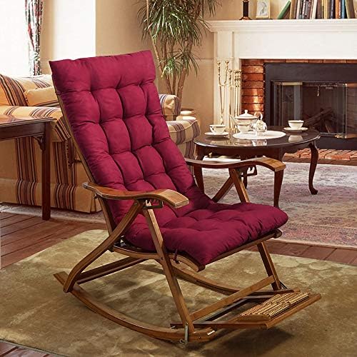 boyspingg Garden Sun Lounger Cushion Pad Recliner Chair Patio Indoor Outdoor Veranda Mattress 60 Inch (Wine Red)