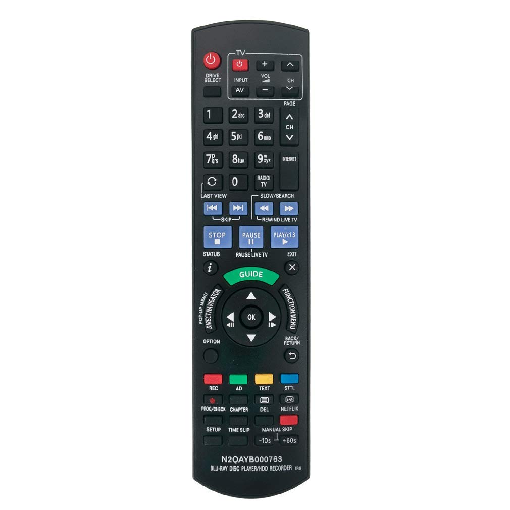 VINABTY N2QAYB000763 Remote Control Replacement for Panasonic Blu Ray Disc Player Hdd recorder DMR-PWT420EB DMR-PWT420 DMR-PWT520 DMR-PWT530 DMR-PWT635 DMR-PWT530EB