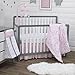NoJo Unicorn 100% Cotton Sateen Fitted Crib Sheet, White/Pink/Silver