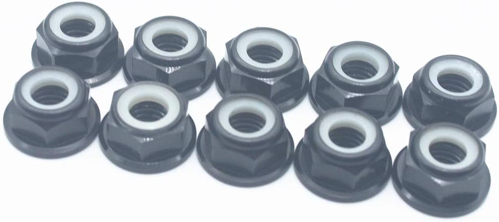 20 Pcs M2 Nuts Flanged Nylon Lock Nut Nylock Self-lock Aluminum Nuts (Black)