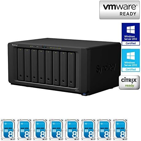 Synology Disk Station DS1817+ 8G 8-Bay NAS, 8x8TB (64TB) Seagate NAS HDD Installed, Hybrid RAID Built, EV-DS1817+8G64N