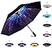 Fidus Inverted Reverse Sun&Rain Car Umbrella Large Windproof Travel UV Umbrella For Women Men - Auto Open Close(Starry Sky-1)