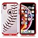 iPhone XR Case - Baseball Sports Pattern Shock-Absorption Hard PC and Inner Silicone Hybrid Dual Layer Armor Defender Protective Case Cover for Apple iPhone Xr 6.1 inch(2018)
