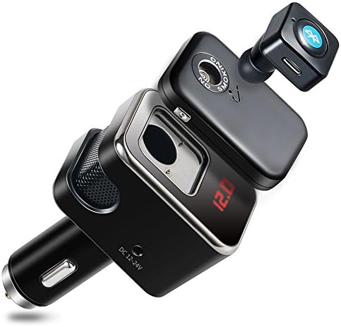 Yesorno Dual USB Car Charger Set With Wireless Bluetooth Headset / Electronic Cigarette Lighter And 5ft Long Hub For Multiple Backseat Charging