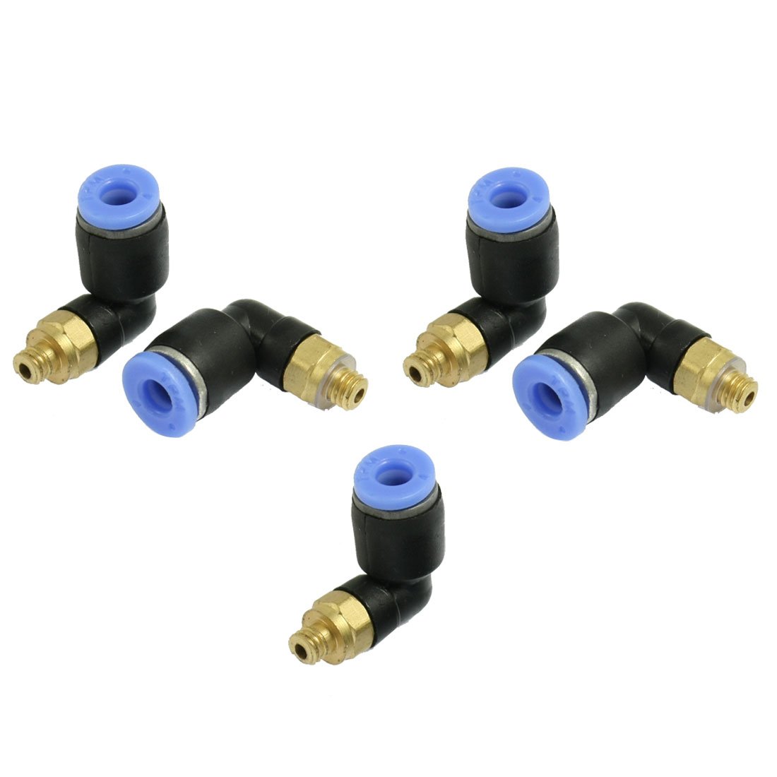 Sourcingmap Pneumatic 4mm x 5mm Elbow Quick Fitting Tube Connector 5 Pcs