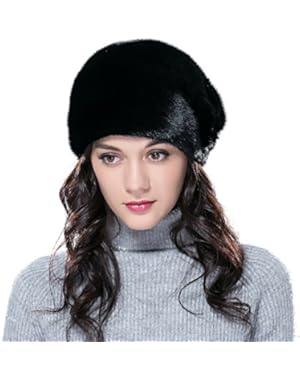 Mink Fur Women's Cloche Hat Round Top