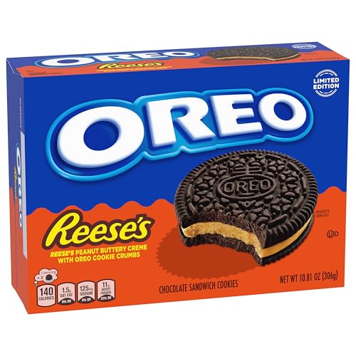 OREO REESE’S PEANUT BUTTERY CREME CHOCOLATE SANDWICH COOKIES, LIMITED EDITION, 10.81 OZ