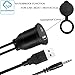 VIMVIP® USB & 3.5mm AUX Extension Flush Mount 2 Meter Audio Cable, 1/8 AUX Car Bike Boat Motercycle Lead
