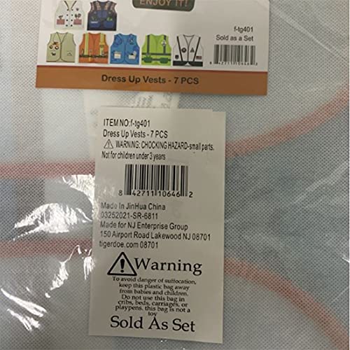 Tigerdoe Dress Up Vest 7 Pc Pretend Play School Set Career