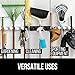 Gorilla Grip Mop and Broom Holder, 5 Auto Adjust Slots, 6 Hooks, Holds Up to 50 Lbs, Easy Install Wall Mount, Store Cleaning and Gardening Tools, Organize Kitchen, Garage, Closet, Storage Rooms, White