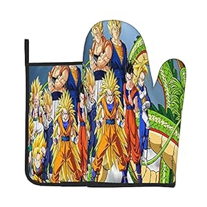 Xiaoxian Dra-gon Ba-ll Z 62 Hittebestendige Keukenovenhandschoenen, ovenhandschoenen en potdekselhandschoenen veilig…