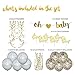 Baby Shower Decorations - Gender Neutral, for Girl or Boy | Gold, Oh Baby Shower Banner, 10 Gold/White Balloons, 6 Cupcake Toppers, 12 Straws & 6 Gold Streamers | 35 Piece set | Gender Reveal