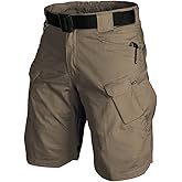 Tactical Work Shorts for Men Outdoor Casual Military Combat Hiking Cargo Shorts with Multi-Pocket (No Belt)