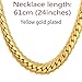 U7 Men Chunky Necklace 18KGP Stamp Hip Hop Jewelry Thick 9MM Wide 18K Yellow Gold Plated Snake Curb Chain - 24 Inch