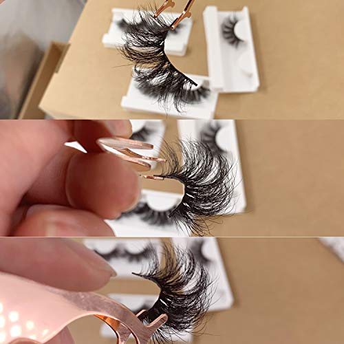 ACROWN 25mm Mink 3D Lashes Long Volume Mink Eyelashes False Strip Eyelashes 3 Pack - Thumbnail 2