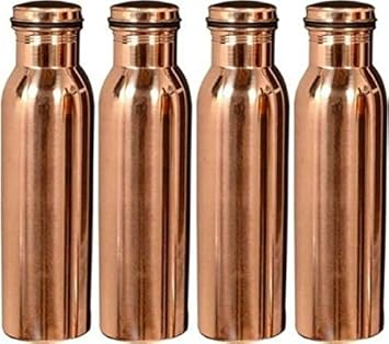Royal Merchant Jointless Copper Water Bottle(Set Of 4)-1000Ml