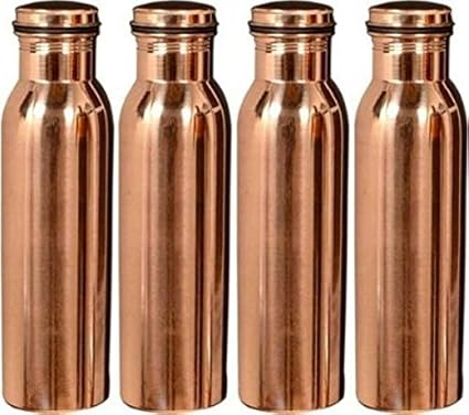 Royal Merchant Jointless Copper Water Bottle(Set Of 4)-1000Ml