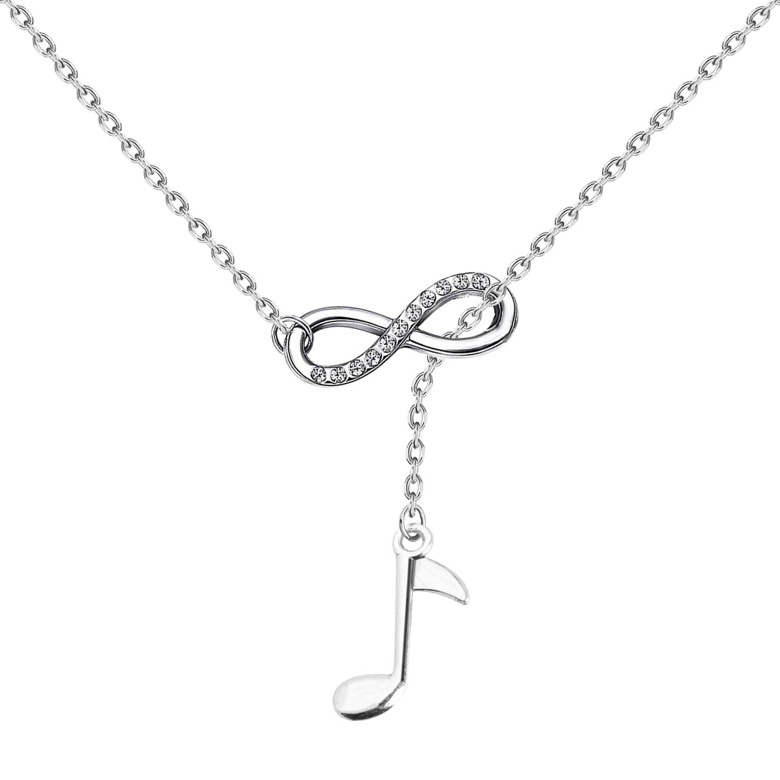 PLITI Quaver Necklace Eighth Note Gift Musical Note Gift Music Lover Gift Music Teacher Appreciation Gift Musician Gift (Quaver Y necU)