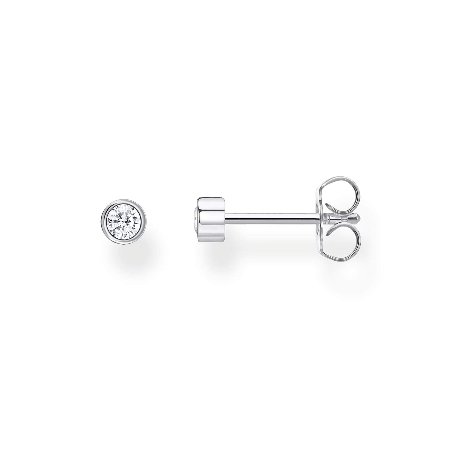 Thomas Sabo single stud earrings white stone silver 925 sterling silver H2136-051-14